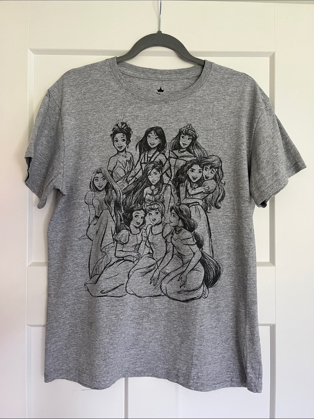 Disney Princess Sketch Graphic Tee Heather Gray Size XL - Picture 3 of 5